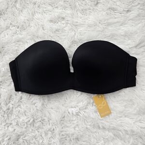 Delimira Seamless Strapless Bra ultimate support. Black. Size 40C. New.